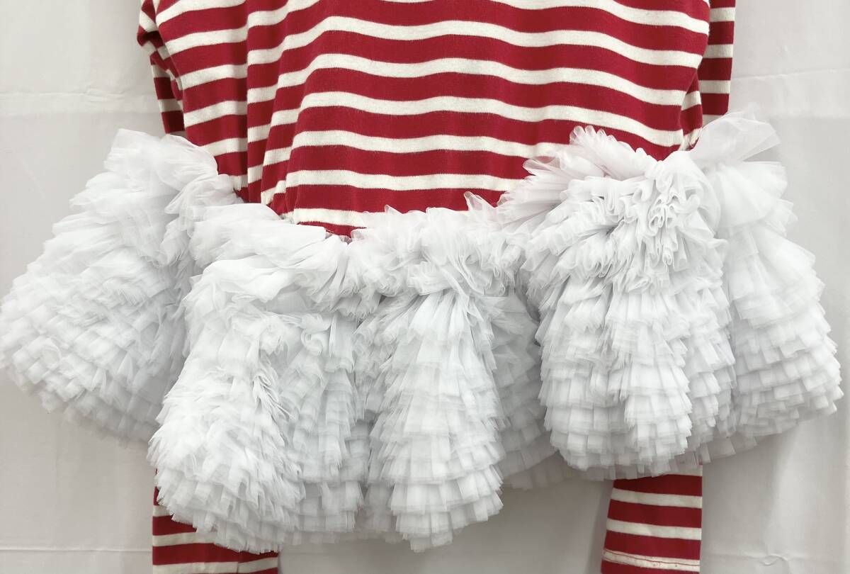 Bibiy. 注文 ビビィ カットソー ボーダーチュールトップス F レッド