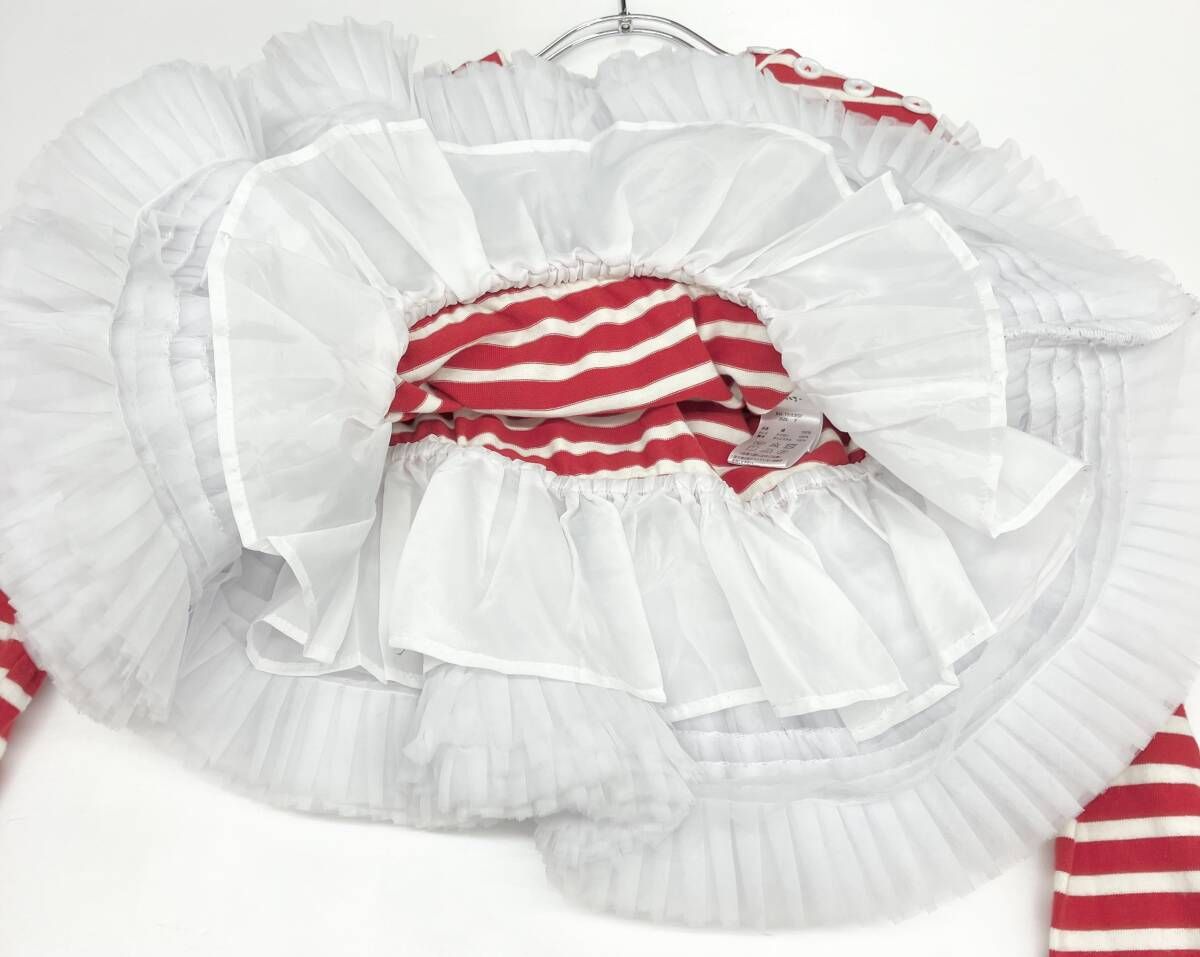 Bibiy. 注文 ビビィ カットソー ボーダーチュールトップス F レッド