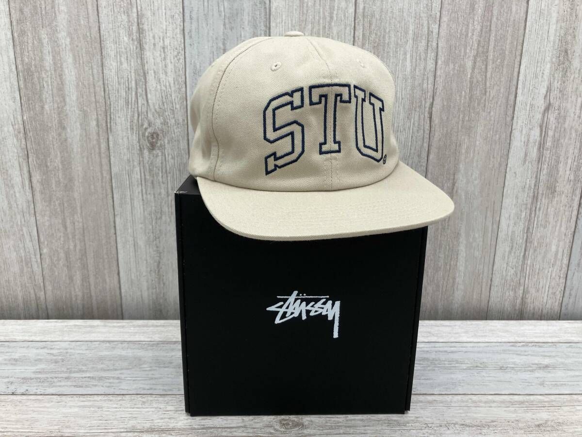 STUSSY ステューシー キャップ MID DEPTH STU ARCH STRAPBACK メンズ ベージュ コットン