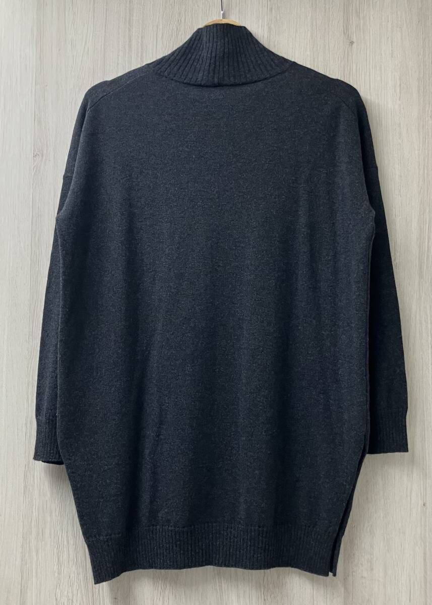evam eva エヴァムエヴァ タートルネック ニットプルオーバー フリーサイズ ダークグレー