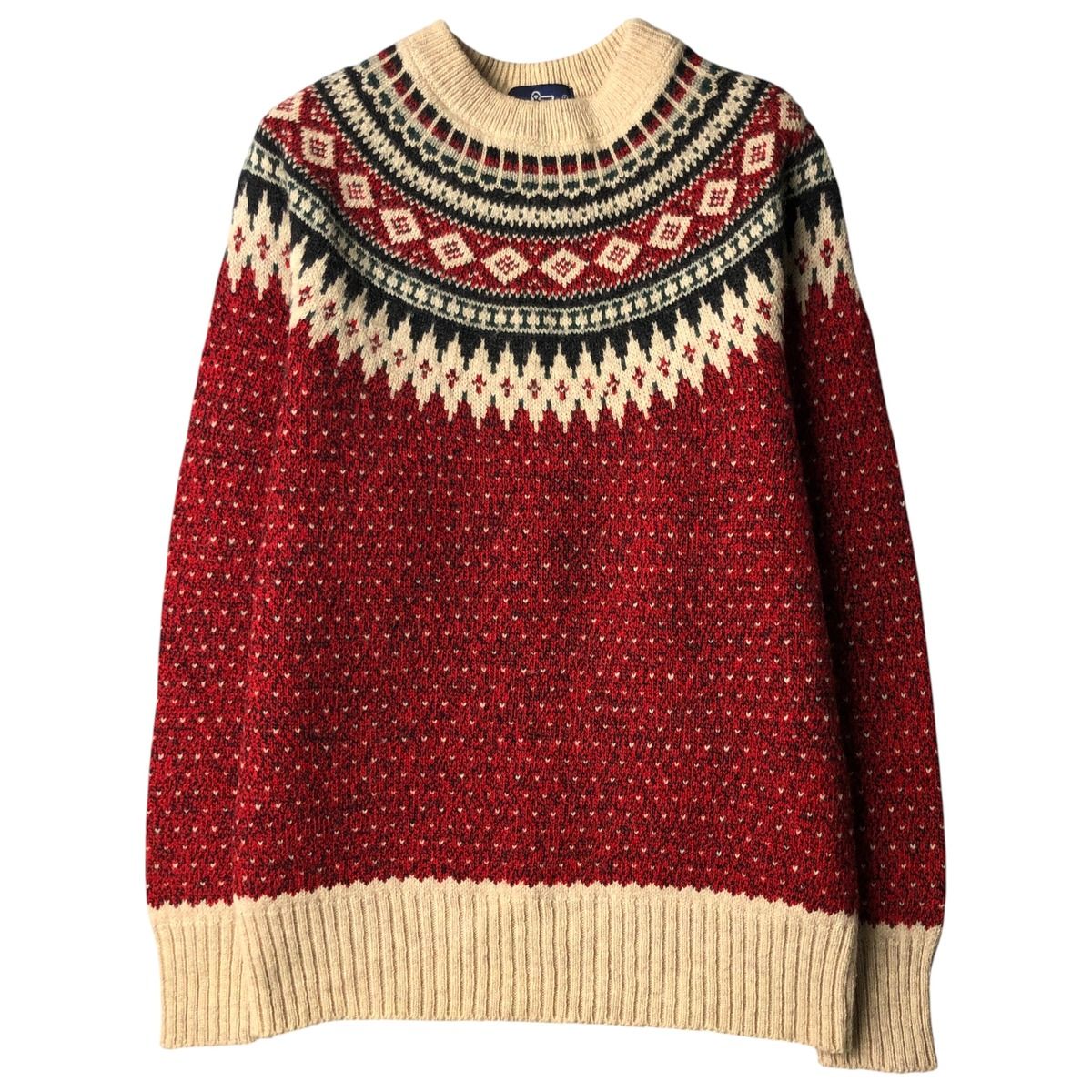 古着 80年代 ウールリッチ 総柄 ノルディックセーター メンズL相当 ヴィンテージ eaa 598621