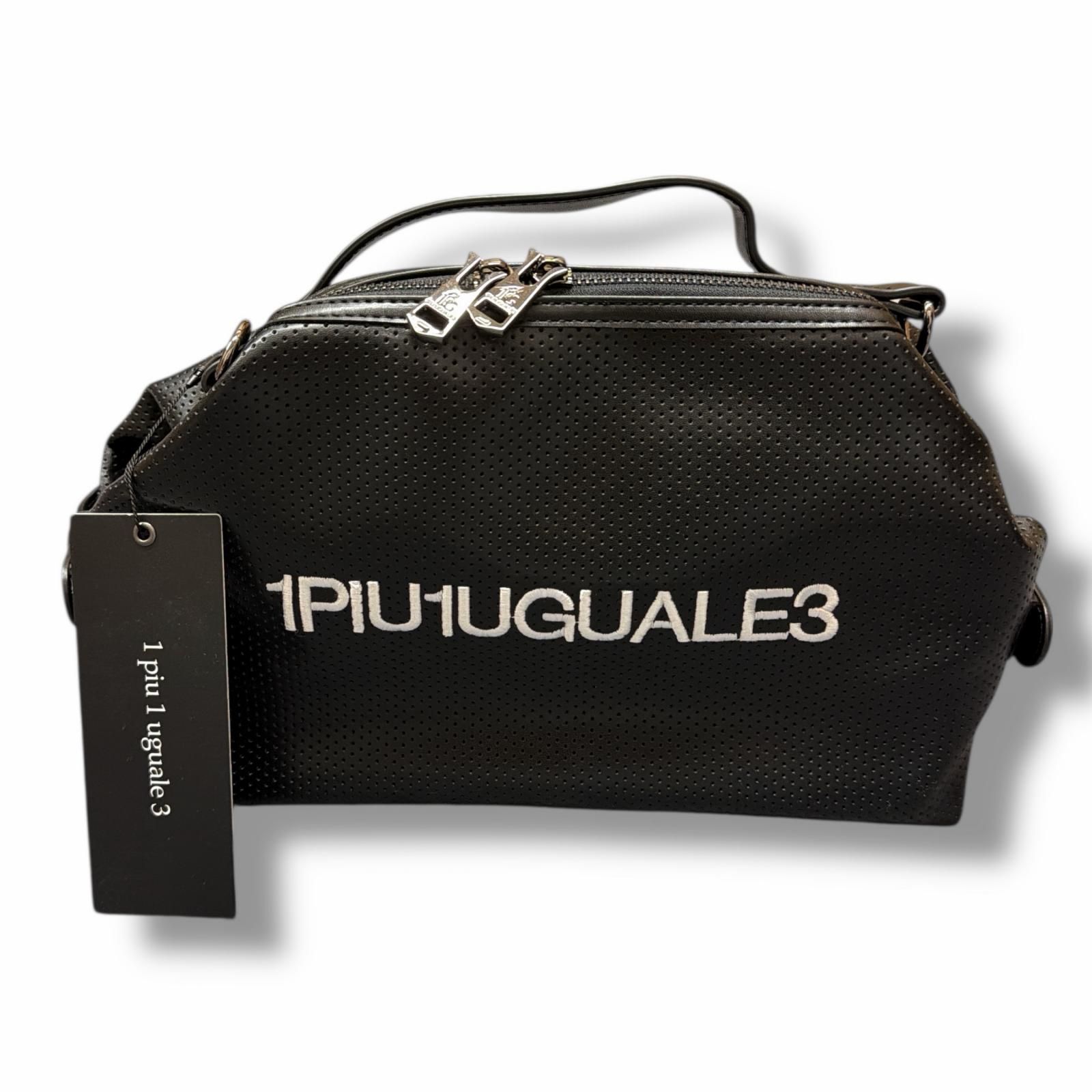 参考上代38500円 1 piu uguale 3 GOLF CART BAG ゴルフカートバッグ ハンドバッグ ショルダーバッグ ウノピュウノウグァーレトレ GRG 472 GPE 007 ブラック F 3816 M