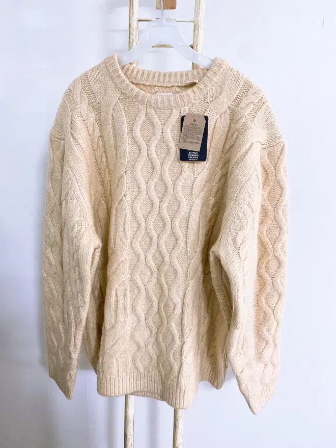 モンヴィンテージ L リーバイスメンズオーバーサイズケーブル編みウールクルーネック長袖ニット