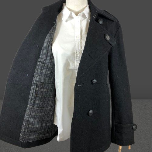美品・LLサイズ バーバリーブラックレーベル Pコート ノバチェック