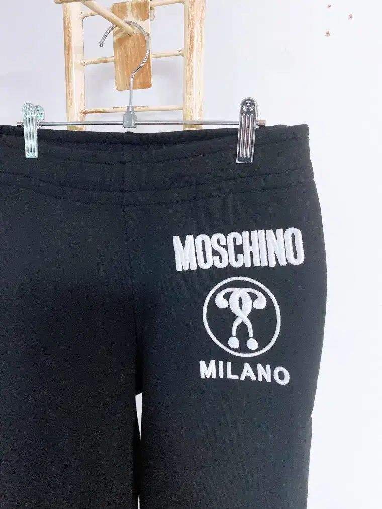 ヴィンテージ Moschino レディース タグ ブラック スリムフィット ウエストゴム ジョガーパンツ 25 26インチ