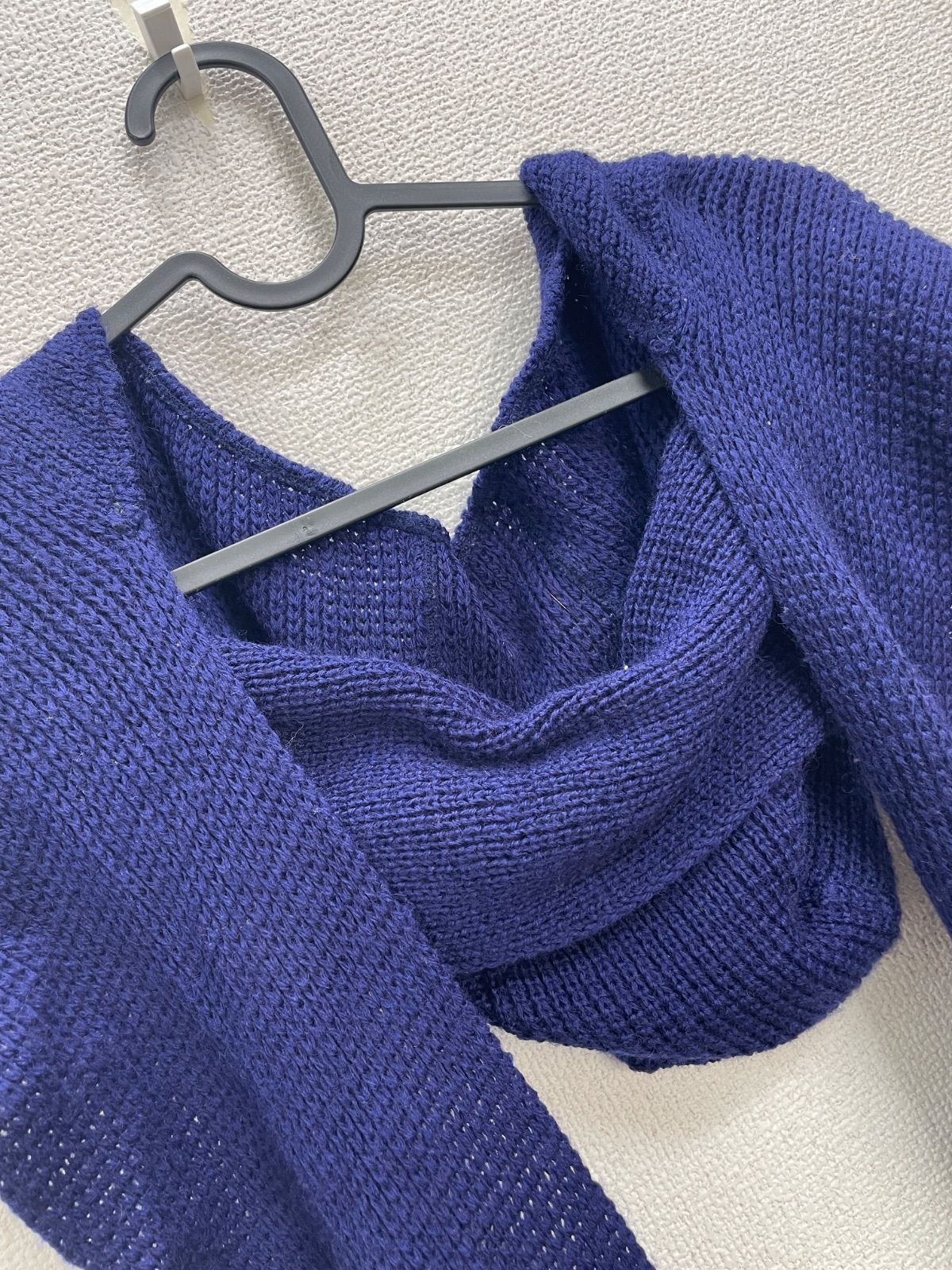 ニットフード付きマフラー ネイビー