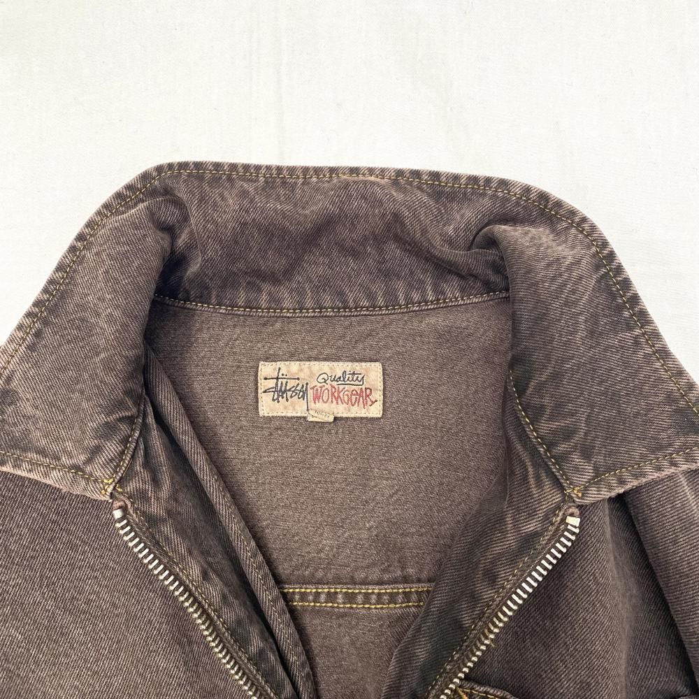 中古】STUSSY WORK GEAR DENIM ZIP WORK JACKET サイズS 115682