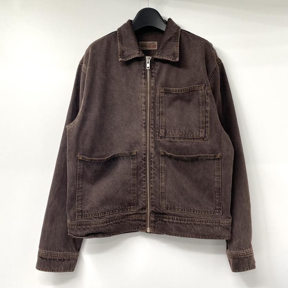 ⚜*️様 Stussy デニムジャケット　ブラウン 中古】STUSSY WORK GEAR DENIM ZIP WORK JACKET サイズS 115682