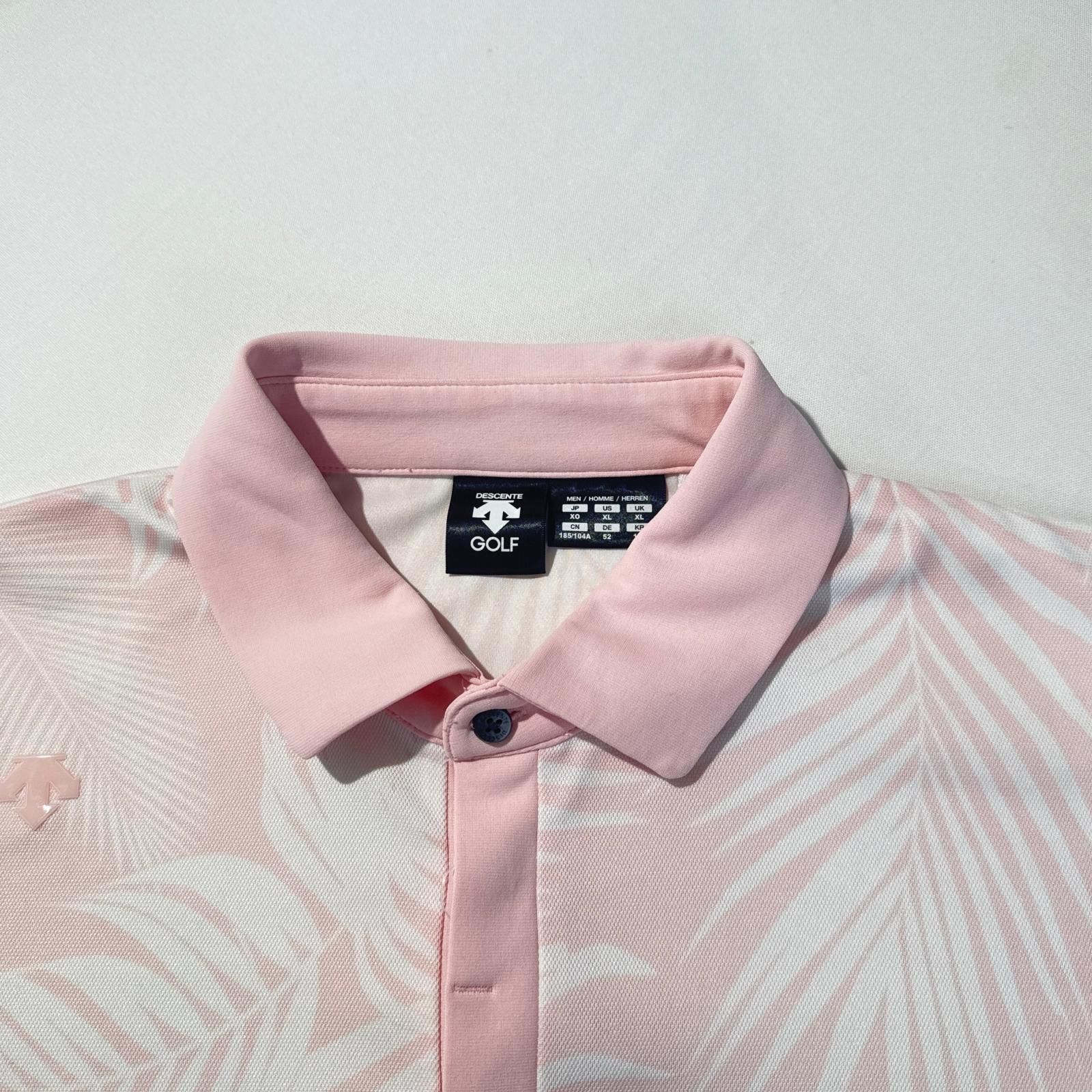 中古 メンズ デサントゴルフ DESCENTE GOLF 半袖ポロシャツ XO ピンク