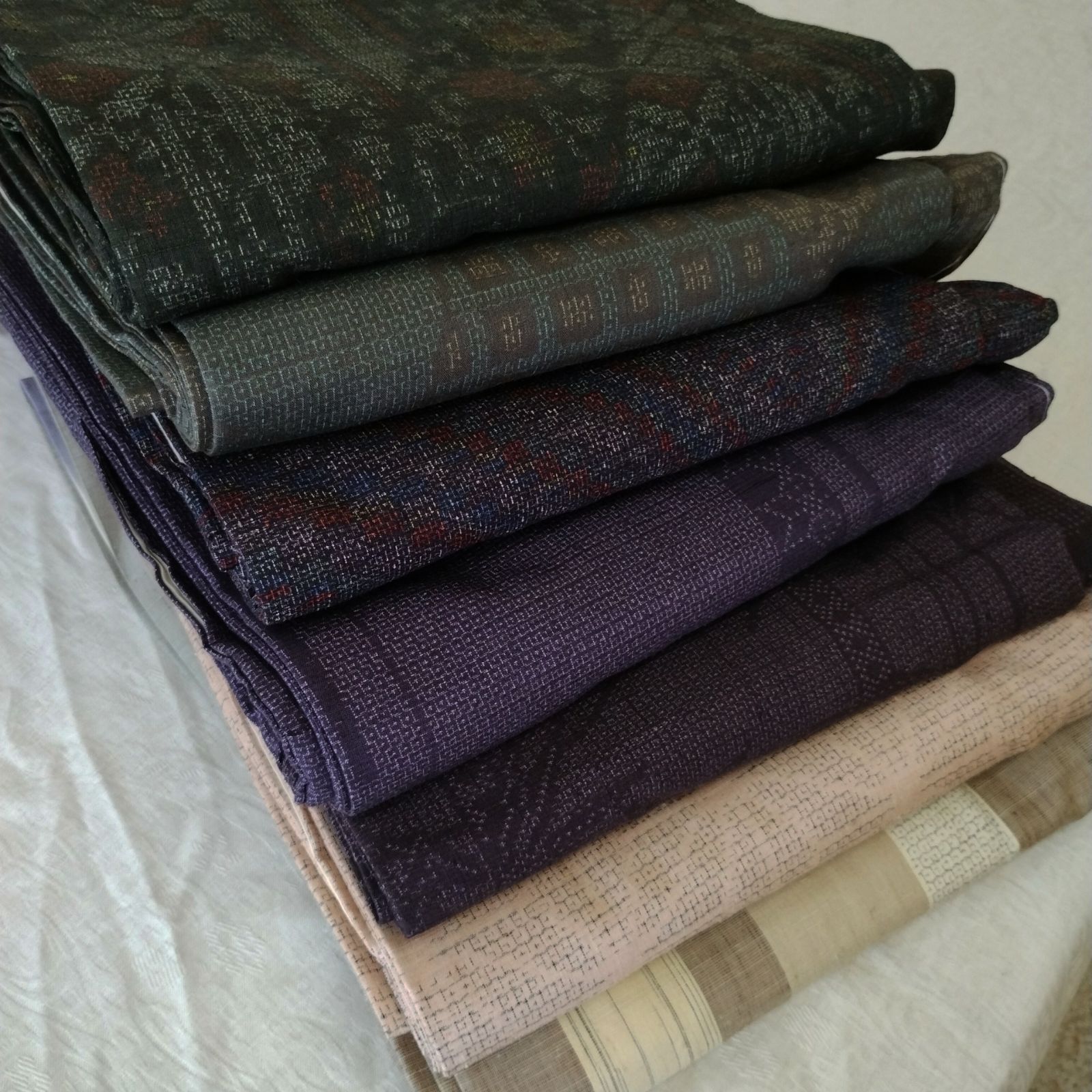 TMG 0289 亀甲絣の紬7点 リメイク