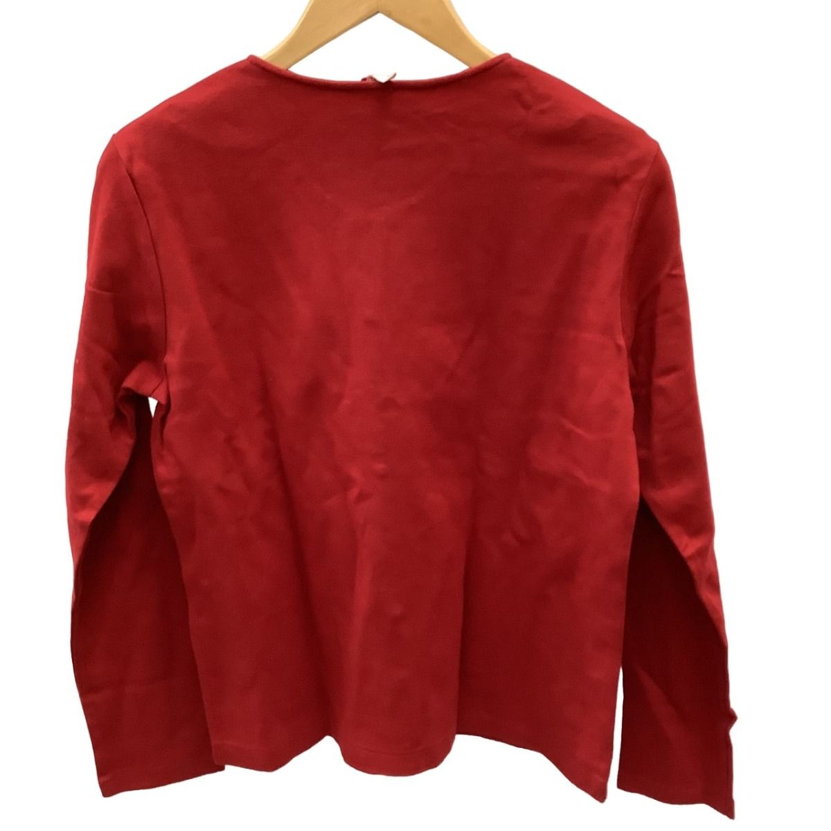 ♪♪PINK HOUSE ピンクハウス レディース フリル カットソー  ハートボタン カーディガン ２枚セット SIZE L レッド ハートモチーフ使いヨークニットカーディガン｜ピンクハウス