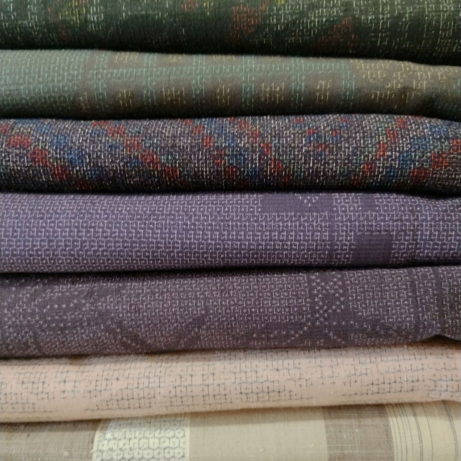 TMG 0289 亀甲絣の紬7点 リメイク