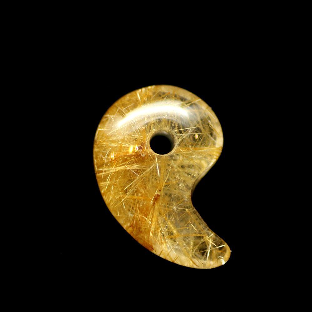 美しく輝く黄金の金針】1点物 ゴールド タイチンルチル クォーツ 貔貅