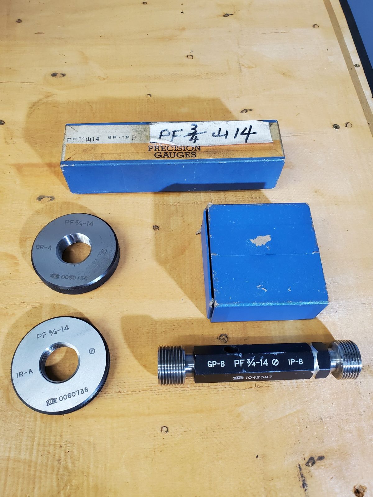 KGW 管用平行ネジ ネジリングゲージ セット PF 3 4-14山