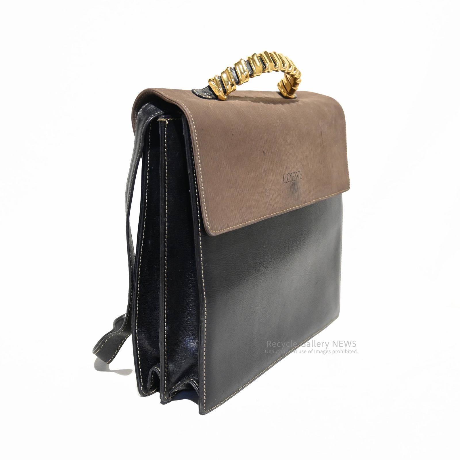 LOEWE ショルダーバッグ 黒とグレー　ベラスケス　金具 ○ LOEWE ベラスケス ロエベ ショルダーバッグ 2way ツイスト金具