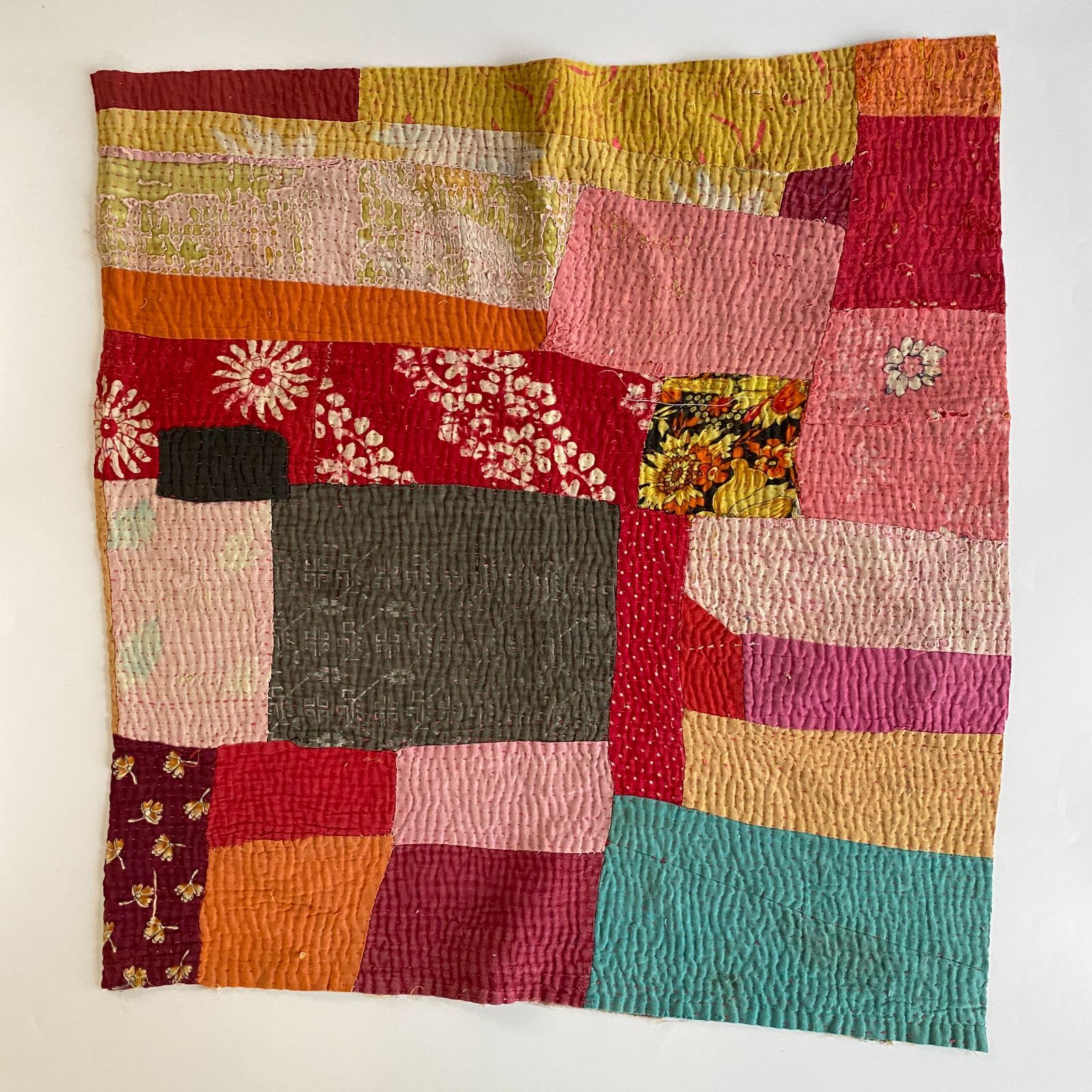 3502 ラリーキルト カンタキルト オールドファブリック ハギレ インド