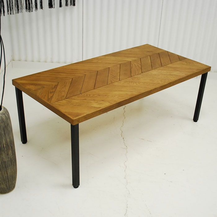 アウトレット 現品限り 一部 大 ヴィンテージ調モダンデザイン センターコーヒーテーブル １１９幅 オーク材 221201-ジプシーCT 119