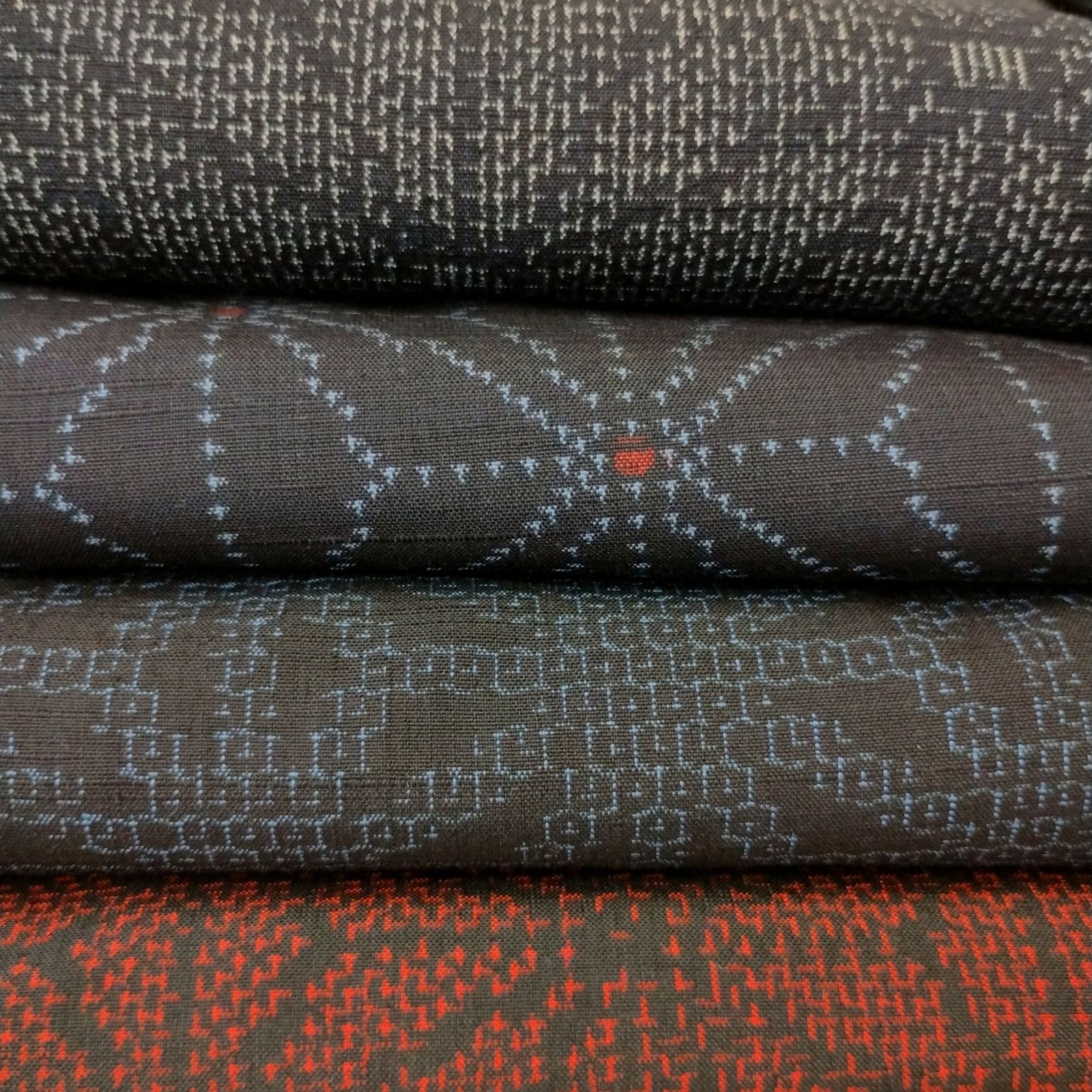 TMG 0290 麻の葉模様の紬8点 リメイク