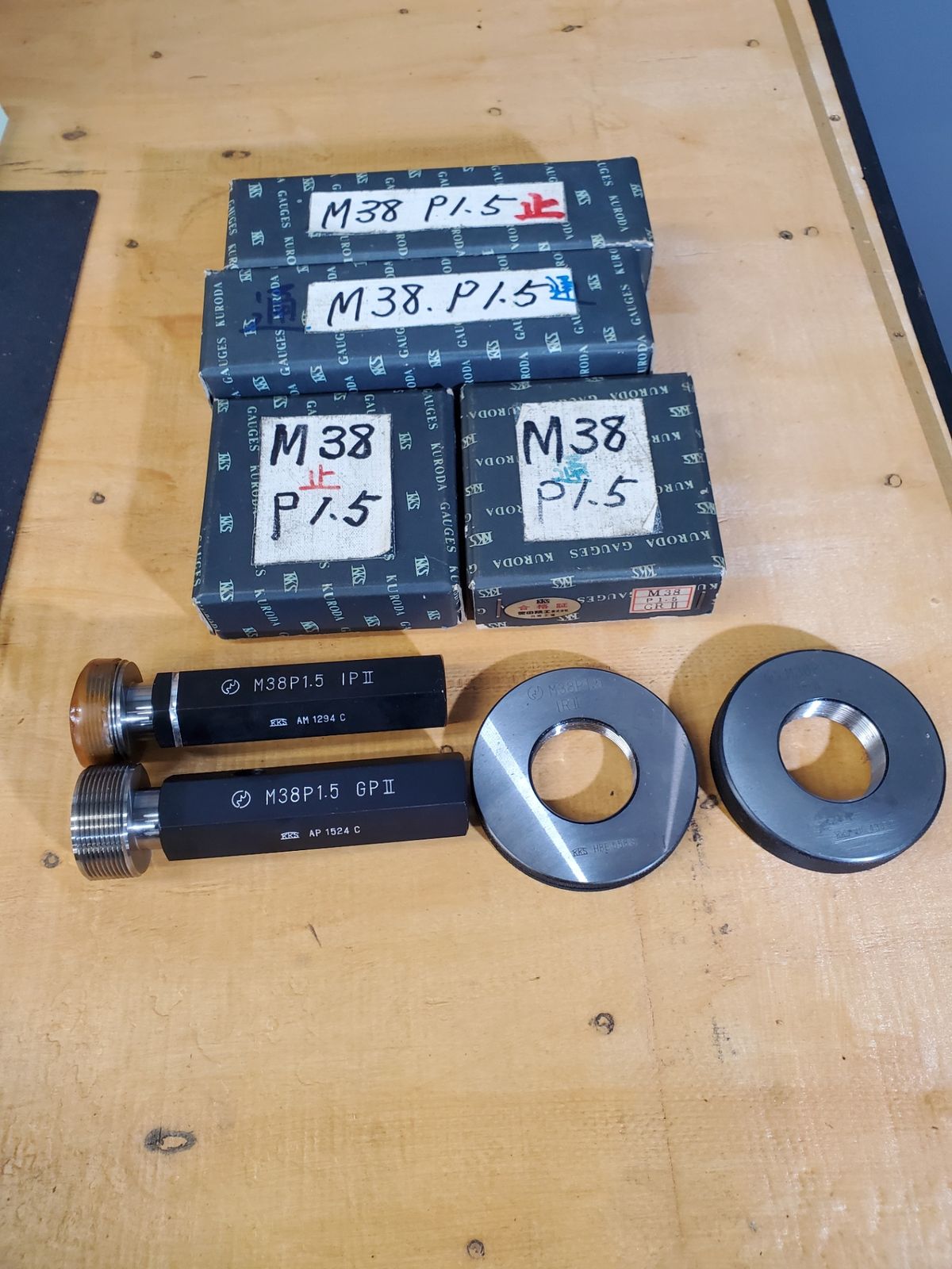 KKS 黒田精工 ネジリングゲージ ネジプラグゲージ セット M 38 P 1 5