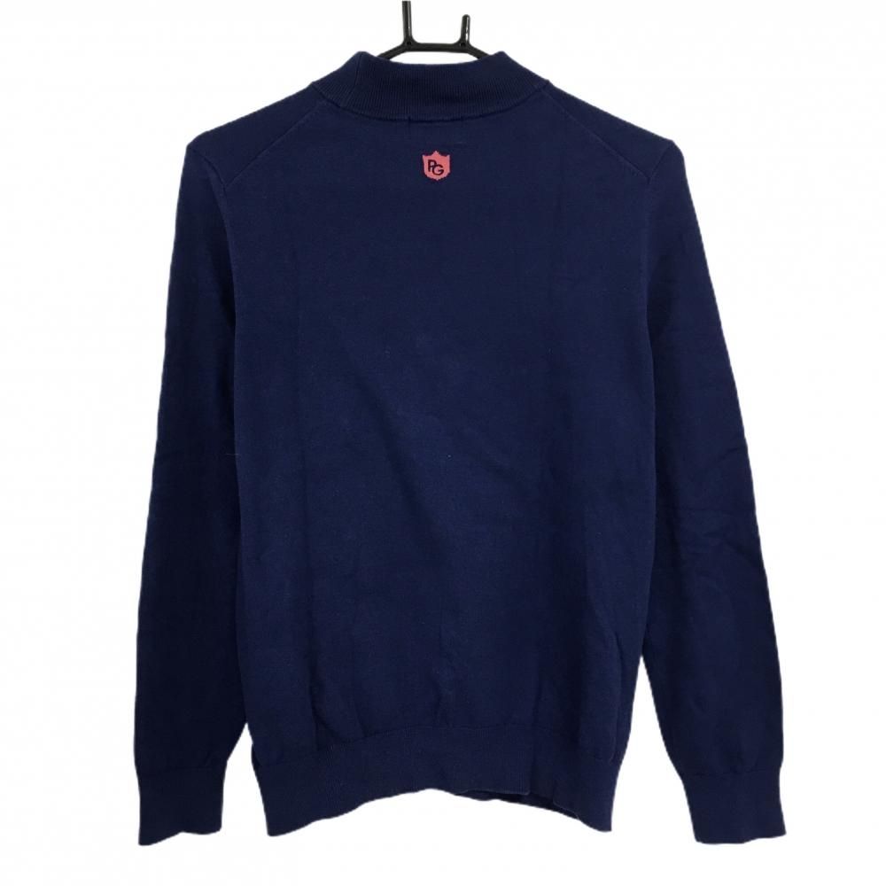 パーリーゲイツ ハイネックセーター ピンク×白 ロゴ ニット レディース