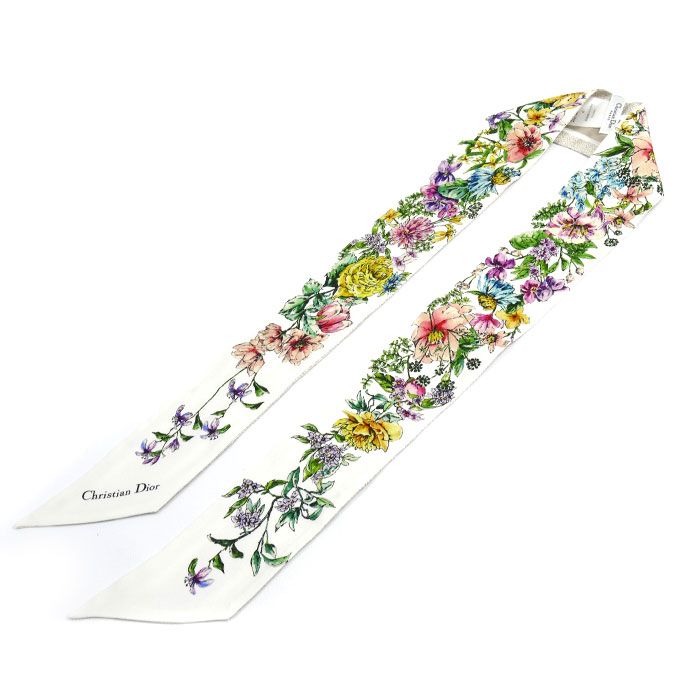 Dior ディオール ミッツァ フローラ スカーフ ホワイト マルチ レディース