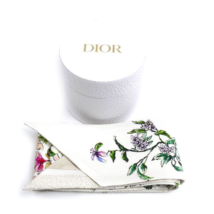  Dior ディオール ミッツァ フローラ スカーフ ホワイト マルチ レディース バンダナ スカーフ 小物