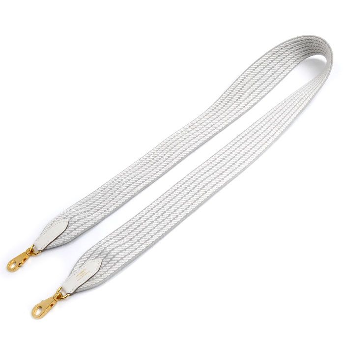 HERMES エルメス バンドリエール コルダージュ ショルダーストラップ グリスパール W刻印 レディース