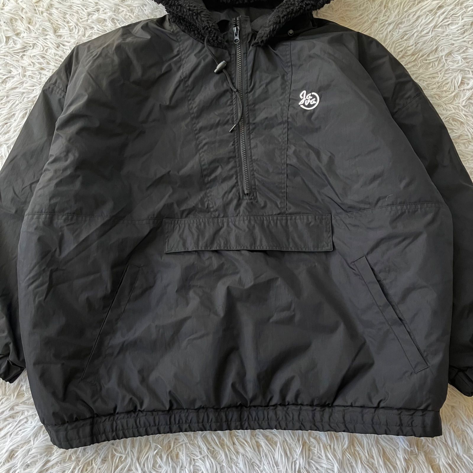 美品 ナイロンジャケット アノラック 中綿入り JaVa ハーフジップ