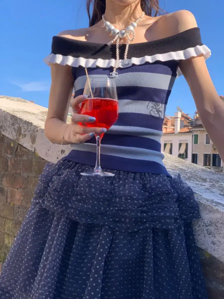 ソークッキー メリードット スカート ネイビー