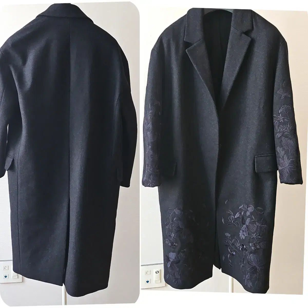 オールセインツ S M 刺繍 ロング チャーリー コート