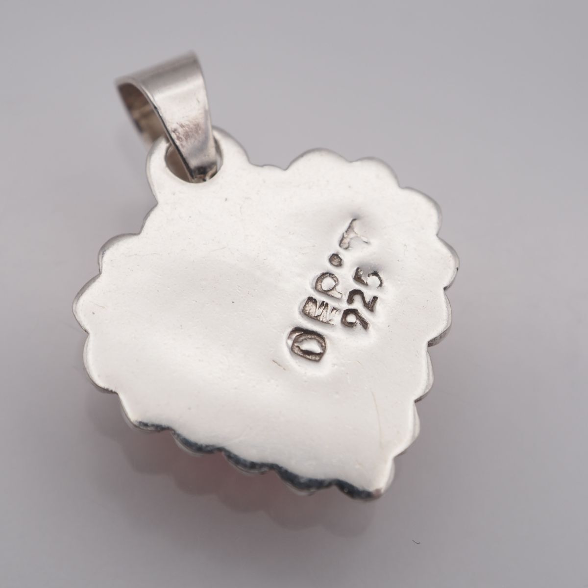 L186 珊瑚 サンゴ 925刻印 ペンダント トップ ハート デザイン