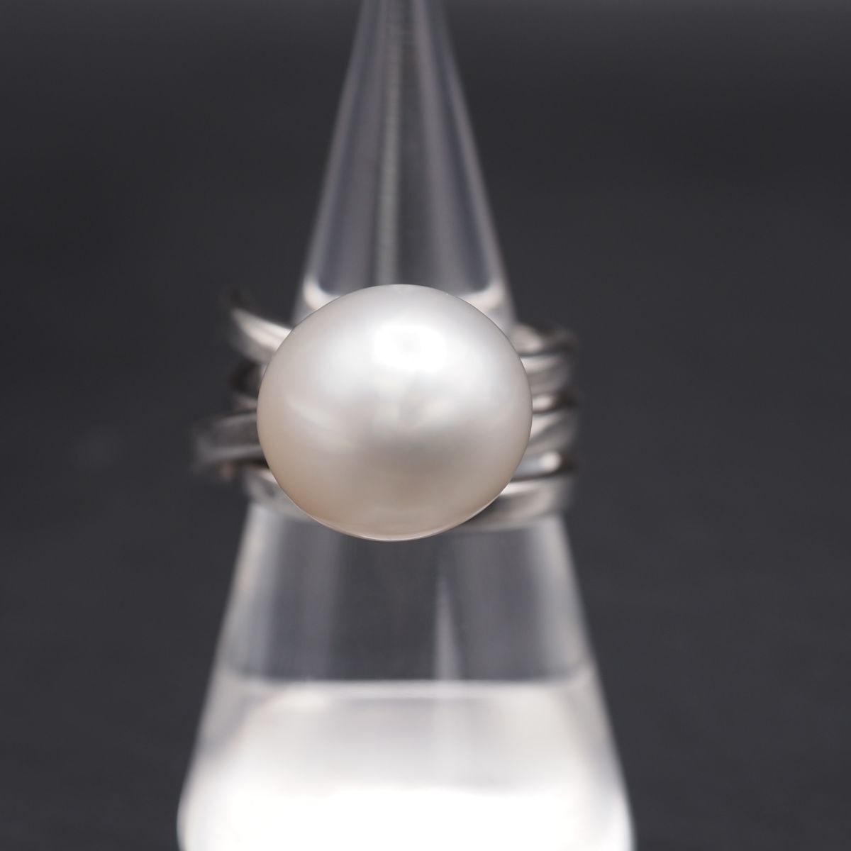 L 508 大粒 淡水真珠 パール リング デザイン シルバー 指輪 誕生石 13号
