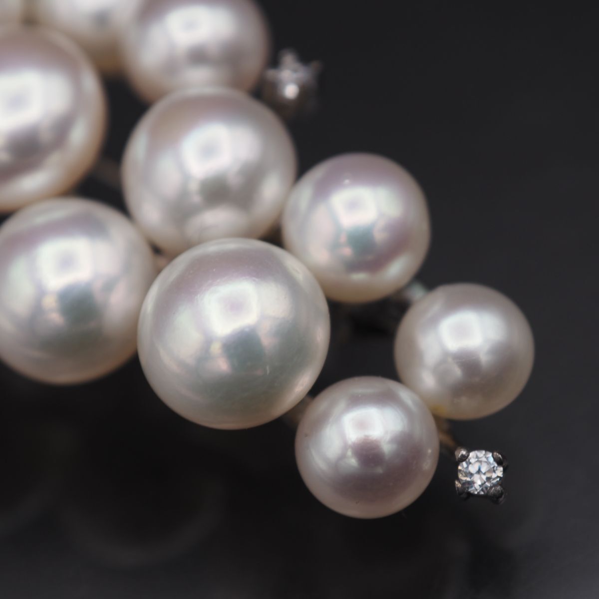 J 927 淡水真珠 6 5 9 mm 18珠 パール 925刻印 ブローチ デザイン シルバー コサージュ 誕生石 細見え サイズ展開