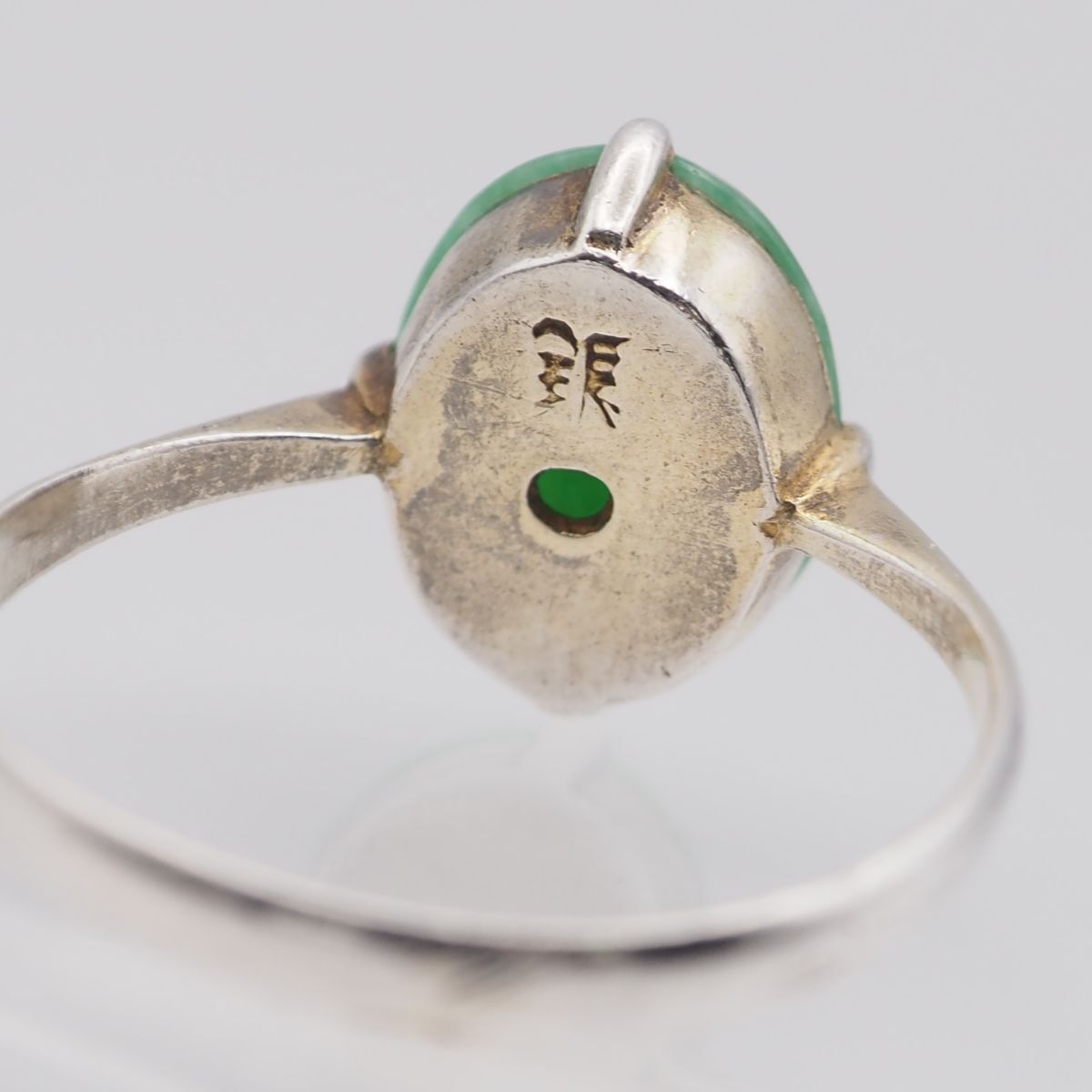 L062 翡翠? コレクション ヒスイ? 銀刻印 リング ゴールド デザイン