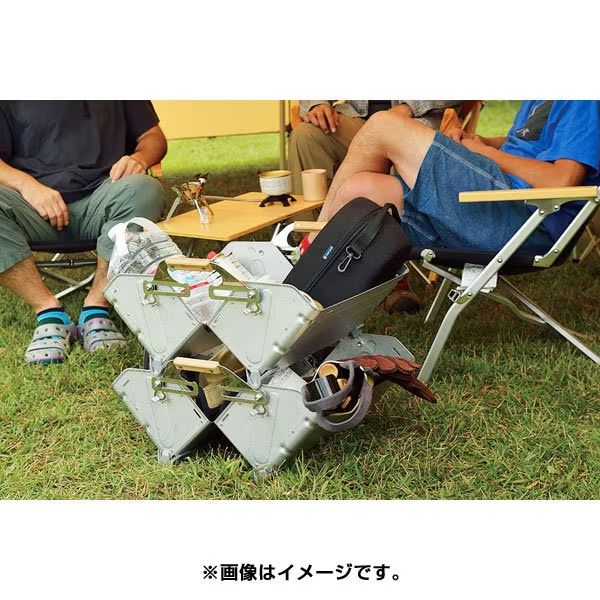 Snow Peak スノーピーク シェルフコンテナ 50 UG 055 G 頑丈 広げて重ねて棚にもなる 変形するコンテナ 327 h 17