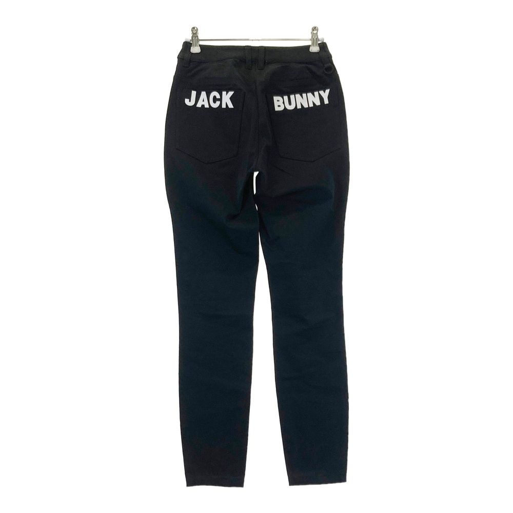 サイズ 00 JACK BUNNY ジャックバニー モデル バックロゴ ストレッチロングパンツ ブラック系 ゴルフウェア レディース ストスト