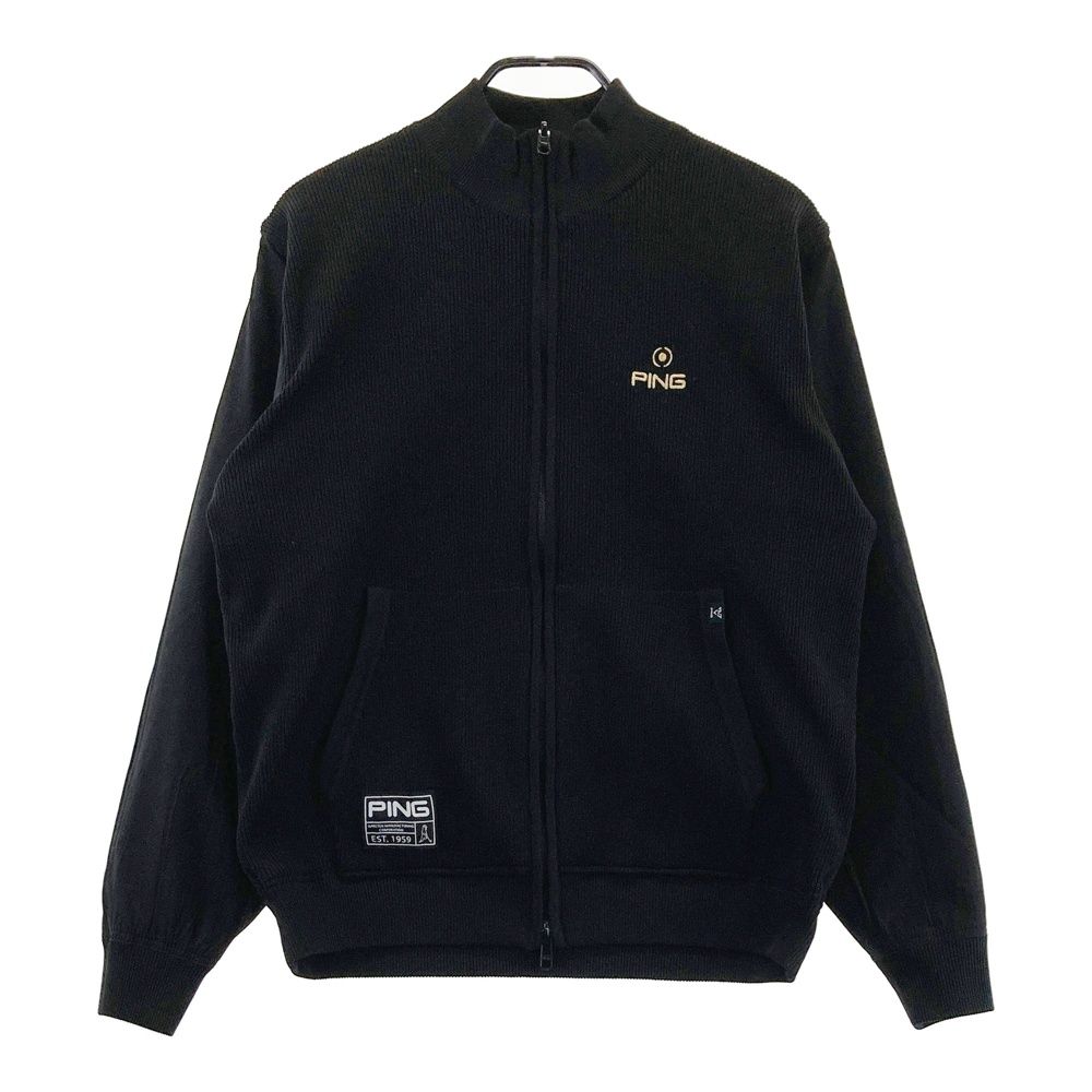 サイズ M PING ピン モデル リバーシブル ニット切替 ジャケット ブラック系 ゴルフウェア メンズ ストスト