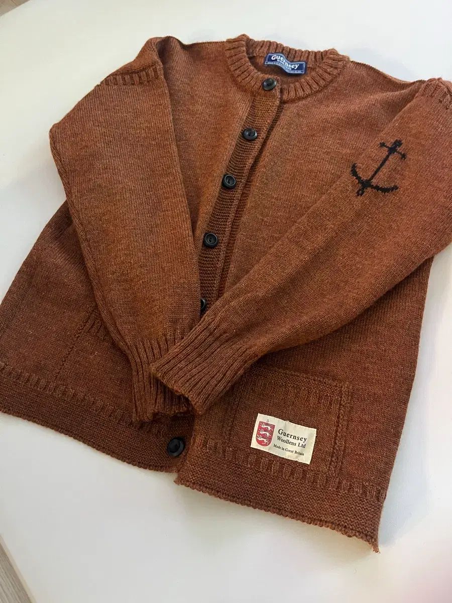 ガンジーウーレンズ Fisherman フィッシャーマン カーディガン サイズ42