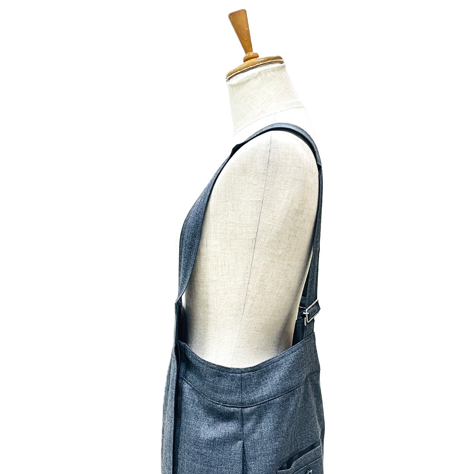 IENA LA BOUCLE イエナラブークル ハイツイストウール 40 sオーバーパンツ サロペット 36 GRY グレー