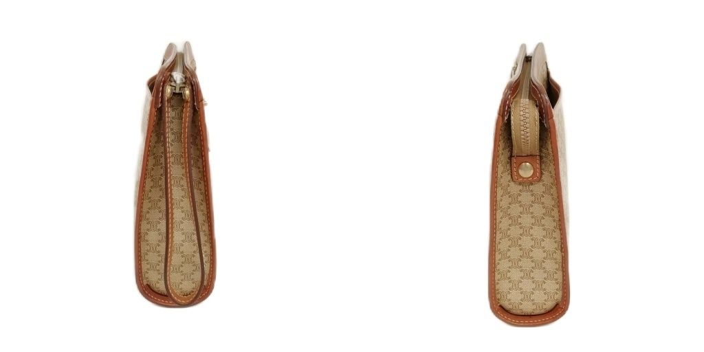  セリーヌ CELINE ヴィンテージ マカダム クラッチバッグ セカンドバッグ PVC レザー ベージュ ブラウン クラッチバッグ バッグ