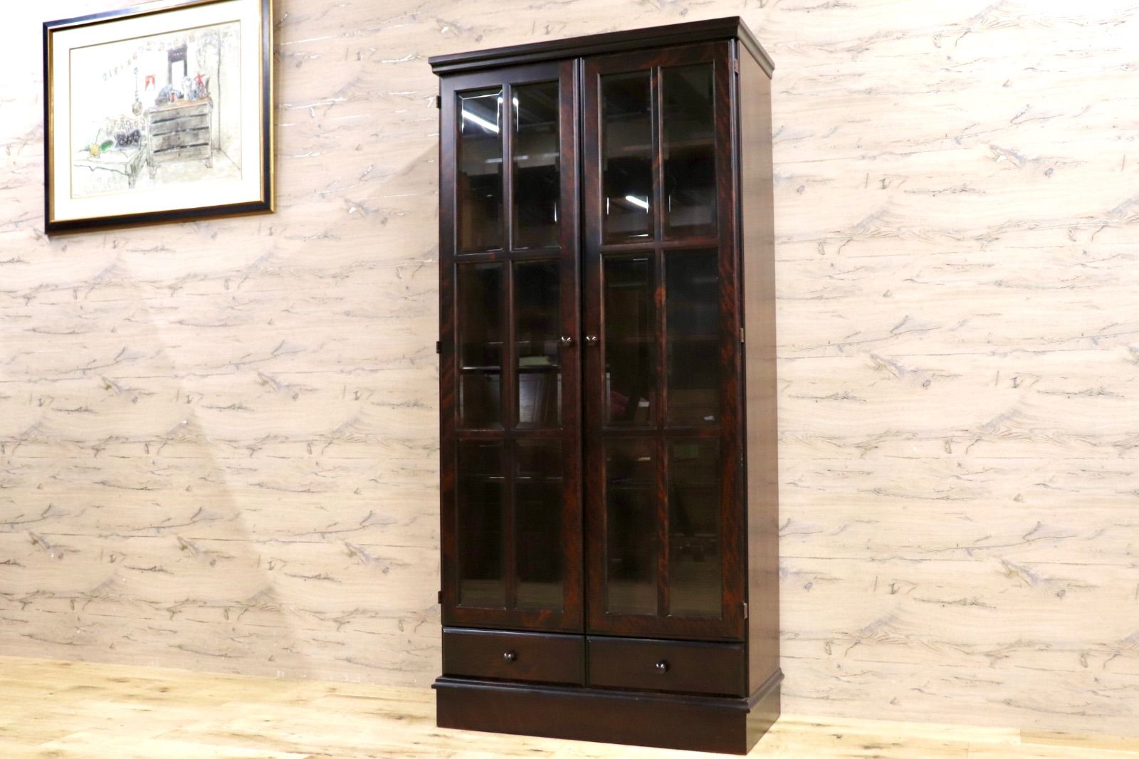 GMIS 383 民芸家具 書棚 本棚 飾り棚 キャビネット 和家具 レトロ アンティーク 古民家 検 和光