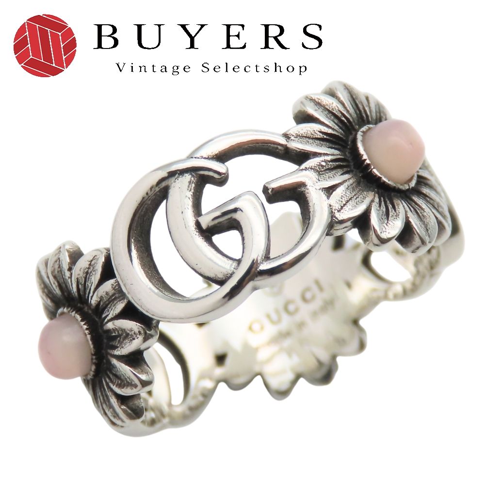 中古】 グッチ リング・指輪 ダブルG フラワー 15 シルバー925 マザー