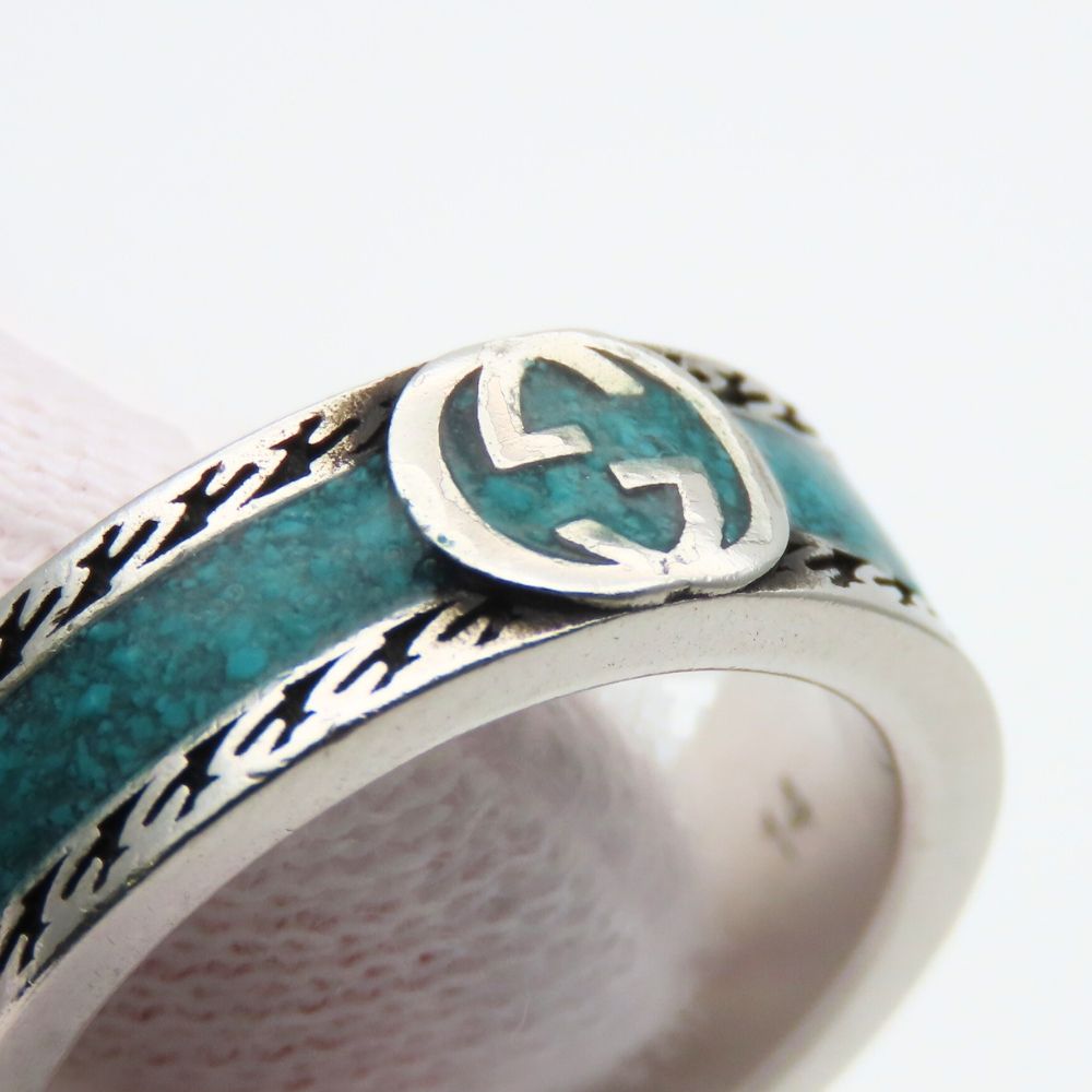 中古】 グッチ リング・指輪 インターロッキングG テクスチャード 14