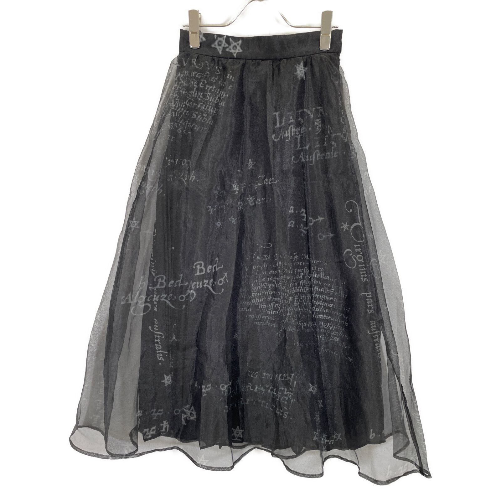AMERI アメリ 22 SS ブラック ポリエステル ホロスコープ シアープリーツフ スカート S