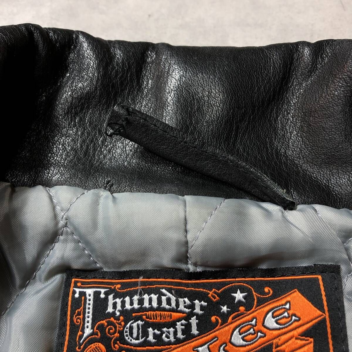 GQ4375◇CALEE : Thunder Craft レザー切替 メルトンピーコート◇L◇黒