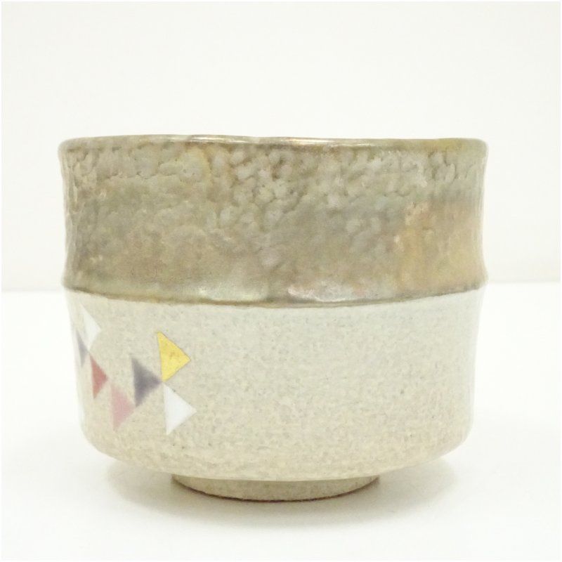 竹桂庵 西山象楽造 銀波釉鱗文図茶碗（共箱） 茶道 抹茶 おしゃれ 抹茶