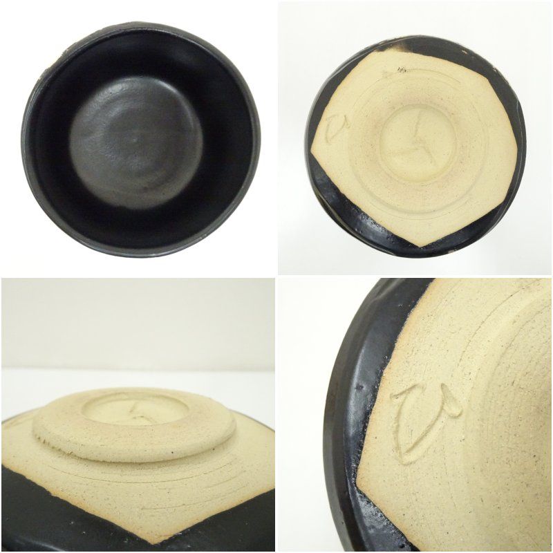 Ｔ２３４　茶碗　『黒織部　茶碗』『秀泉陶苑　沢田秀一 作』　共箱　抹茶碗　茶道具 T234 茶碗 『黒織部 茶碗』『秀泉陶苑 沢田秀一 作』 共箱 抹茶碗