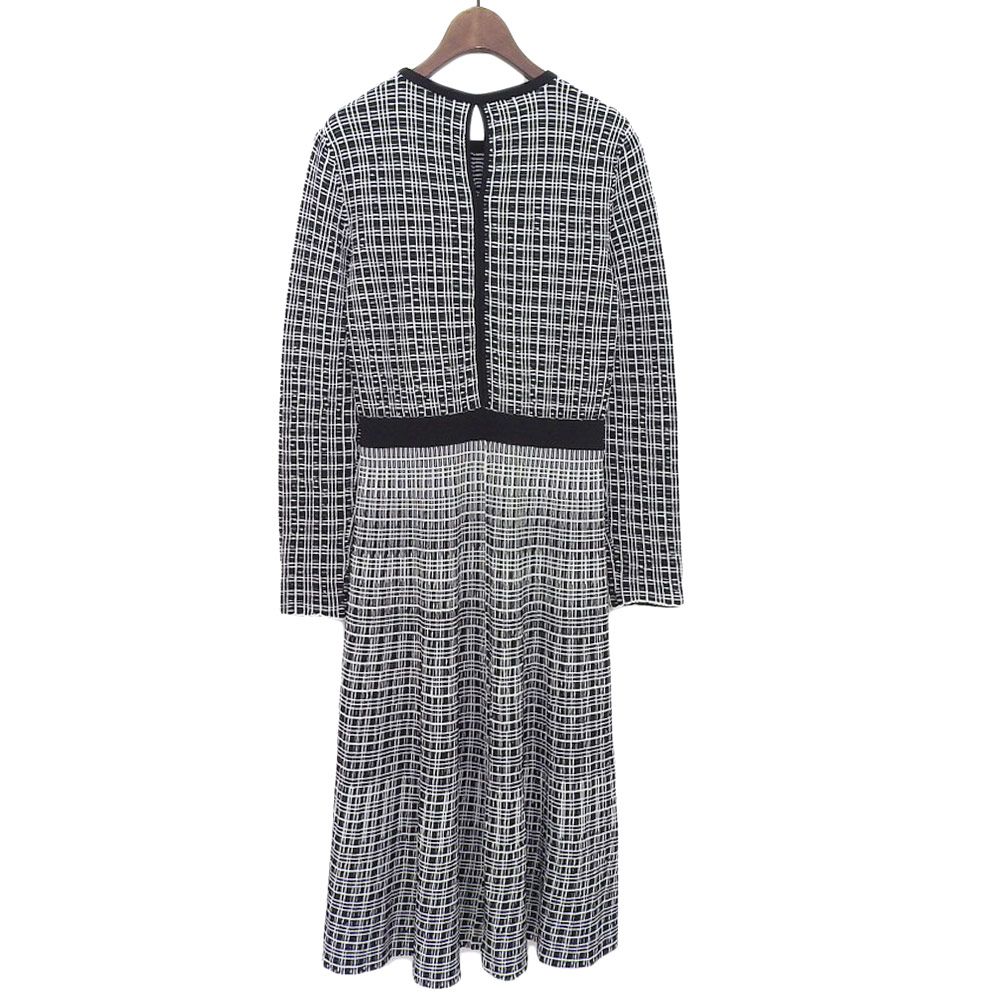  ROCHAS ロシャス レーヨン 長袖 ワンピース レディース ブラック ホワイト XS 32 158 11 061128 その他 その他