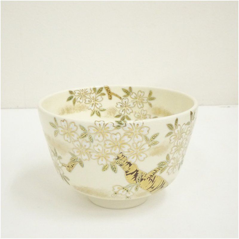 京焼 相模竜泉造 色絵桜画茶碗 共箱 茶道 抹茶 おしゃれ 抹茶茶碗 抹茶碗 和食器 レトロ 茶器 骨董 茶わん 茶会 茶の湯