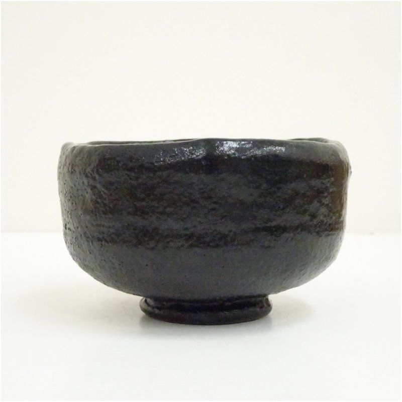 大樋焼 大樋長楽造 黒楽茶碗（共箱） 茶道 抹茶 おしゃれ 抹茶茶碗